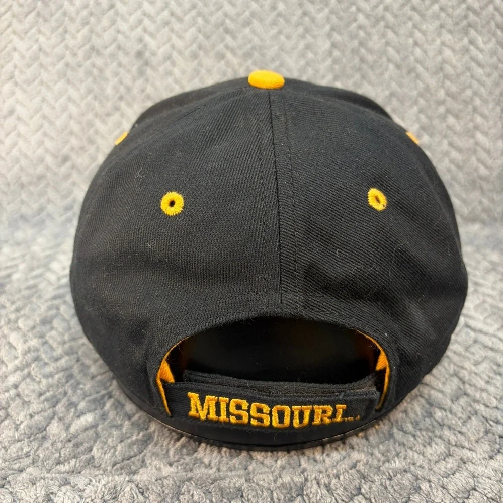 Missouri Tigers NCAA Baseball Cap Hat Black Gold Adjustable Mizzou Logo